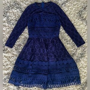 Size 00 long sleeve navy blue dress
